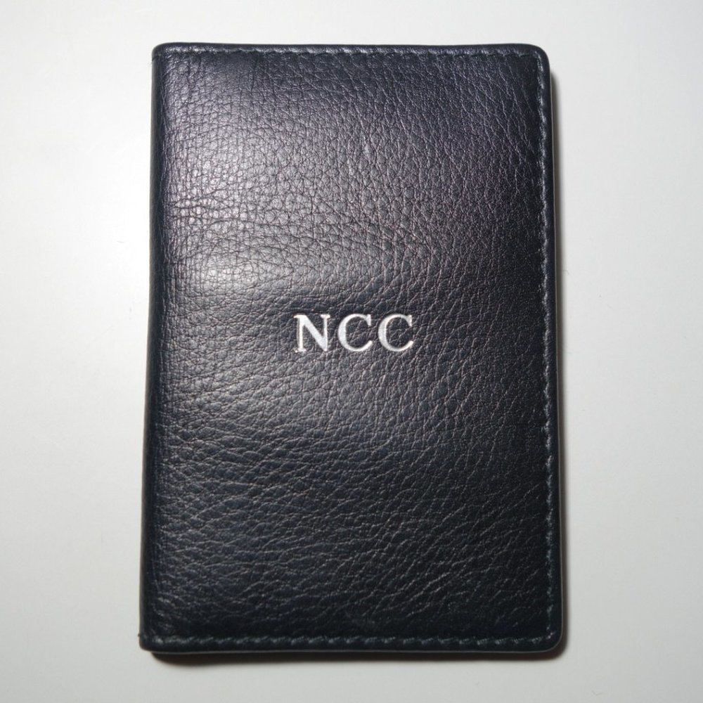 Vintage Tiffany & Co. Black Leather 2 Card Case Holder Made in Spain